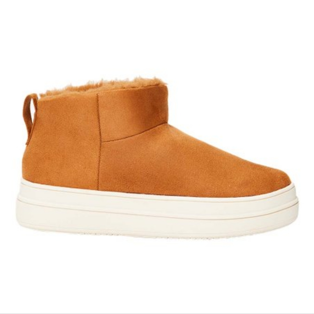 NWT J/Slides Tan Noone Faux-Fur Lined Ankle Boot